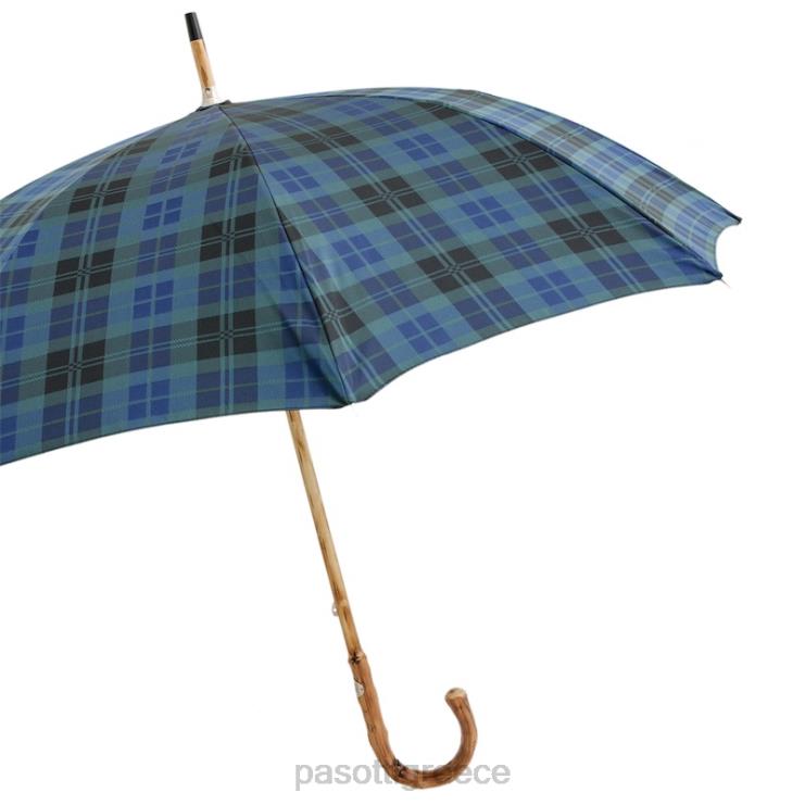 ομπρέλα | PASOTTI 142 celtic-8 k - μπλε καρό ομπρέλα με ξύλινη λαβή 2N6B8114 άνδρες